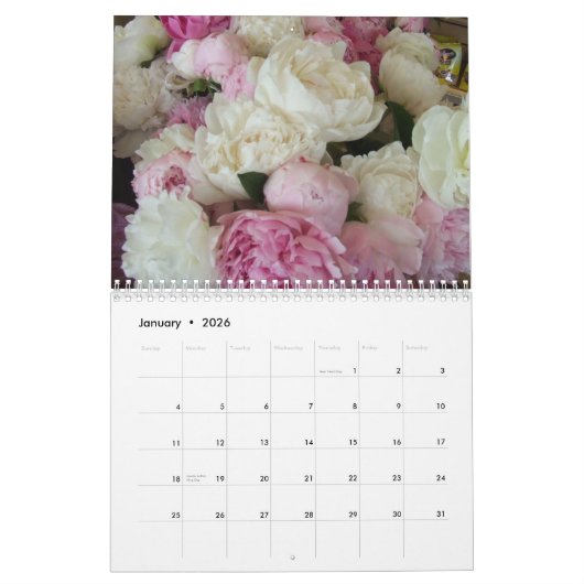 Mural Calendrier des pivoines 2015 (Jan 2026)