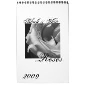Mural Calendrier des roses noirs et blancs 2009 (Protection)