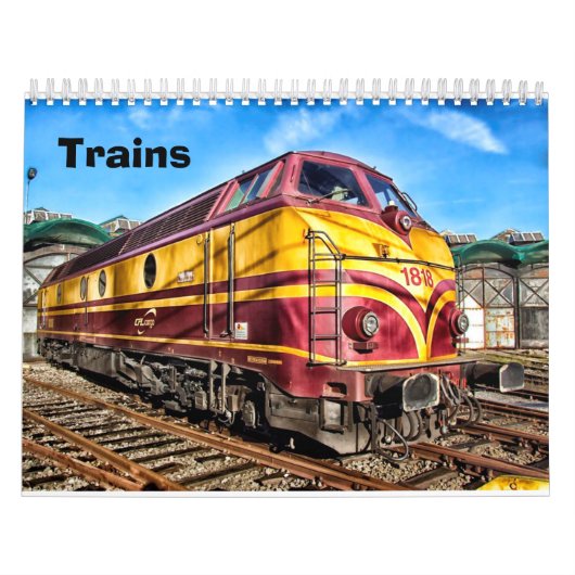 Mural Calendrier des trains vintages et modernes (Protection)