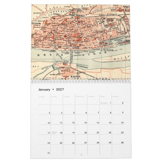 Mural Calendrier des villes d'Allemagne (Jan 2027)