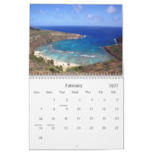 Mural Calendrier d'Hawaï de baie de Hanauma (Feb 2027)