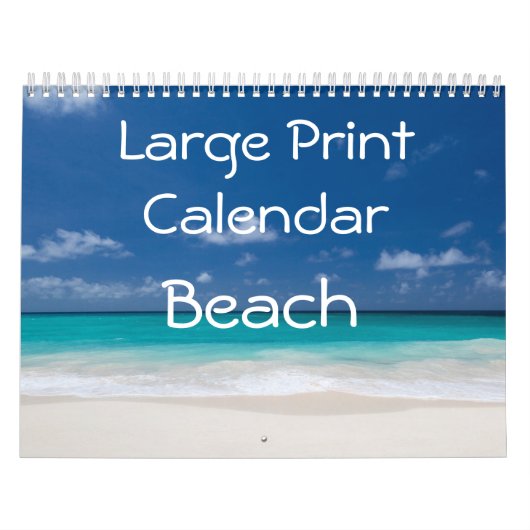 Mural Calendrier d'impression volumineuse - Plage (Protection)
