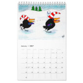 Mural Calendrier drôle d'illustrations de corneille (Jan 2027)