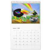 Mural Calendrier drôle d'illustrations de corneille (Mar 2027)