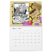 Mural Calendrier du bureau de dessin animé (Feb 2027)