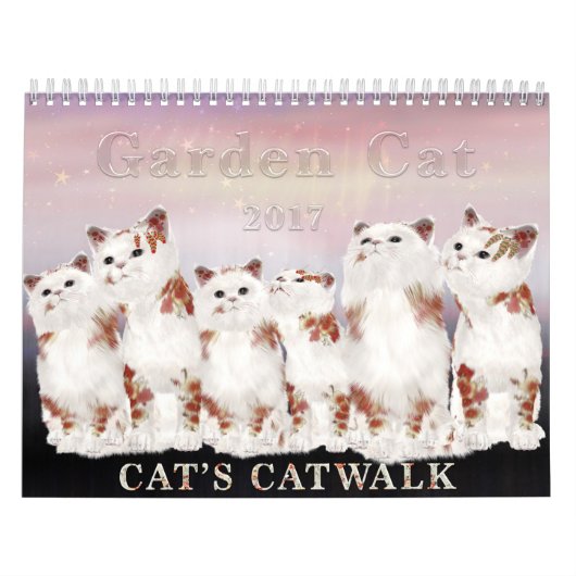 Mural Calendrier du chat 2017 de jardin (Protection)