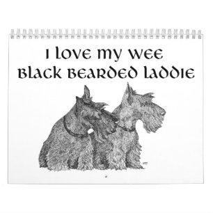 Mural Calendrier du chien Scottie