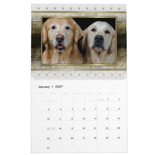 Mural Calendrier du golden retriever 2014 (Jan 2027)