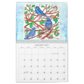 Mural Calendrier du jardin des fleurs d'aquarelle (Jan 2027)