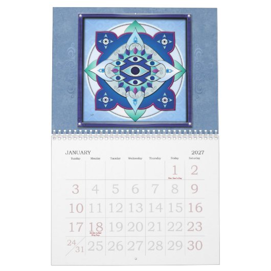 Mural Calendrier du l'Inspiration-Mandala 2015 de (Jan 2027)