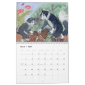 Mural Calendrier du monde de border collie (Mar 2027)