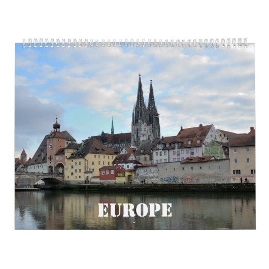 Mural Calendrier du mur de 12 mois Europe (Protection)