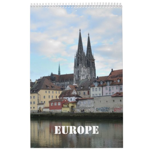 Mural Calendrier du mur de 12 mois Europe (Protection)