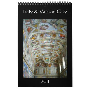 Mural calendrier d'une seule page de l'Italie et de