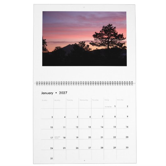 Mural Calendrier Estes Park Sunrise/Sunset 2015 (Jan 2027)