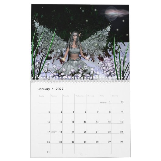 Mural Calendrier féerique de bénédictions (Jan 2027)