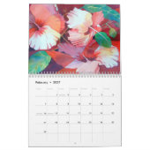 Mural Calendrier floral hawaïen (Feb 2027)