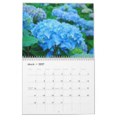 Mural Calendrier Floral Hydrangée Bleue Fleurs de soleil (Mar 2027)