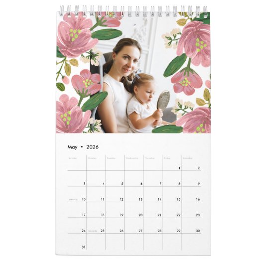 Mural Calendrier floral personnalisé (Mai 2026)