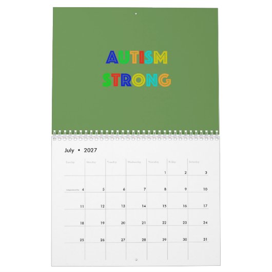 Mural Calendrier fort d'autisme (Jul 2027)
