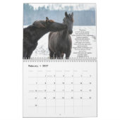 Mural Calendrier frison de cheval avec des vers de bible (Feb 2027)