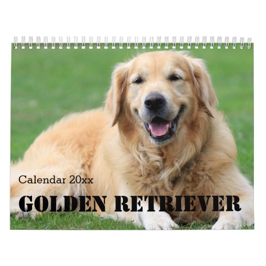 Mural Calendrier Golden Retriever 2026 (Protection)