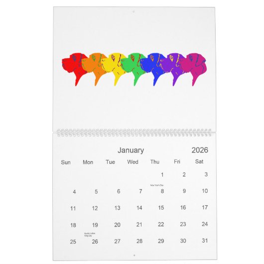 Mural Calendrier Grand Danois (Jan 2026)