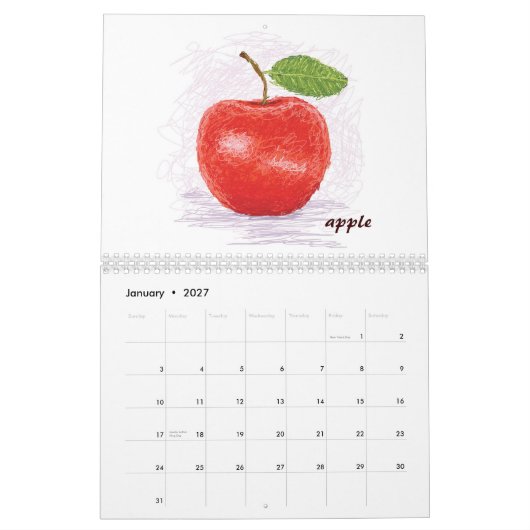 Mural calendrier III de 2013 fruits (Jan 2027)