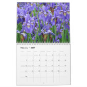 Mural CALENDRIER Iris Calendrier Fleurs d'Iris Violettes (Feb 2027)