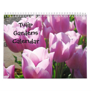 Mural Calendrier Jardins de Tulipes Nature Fleurs Coloré