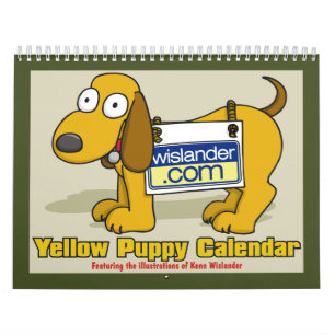 Mural Calendrier jaune 2012 de chiot