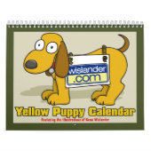 Mural Calendrier jaune 2012 de chiot (Protection)