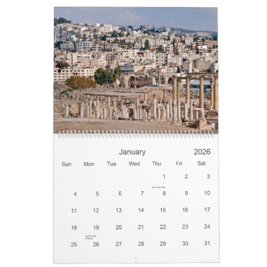 Mural Calendrier Jordanie 2016 (Jan 2026)