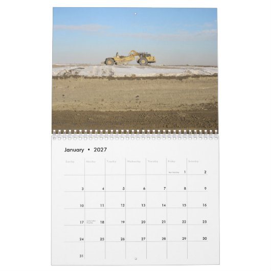 Mural Calendrier lourd d'équipement (Jan 2027)