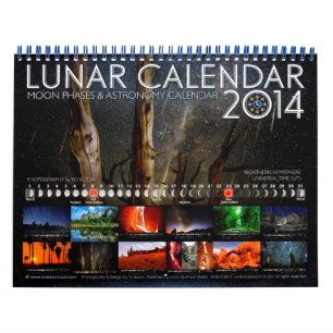 Mural Calendrier lunaire 2014 Astronomy Wall Calendrier 