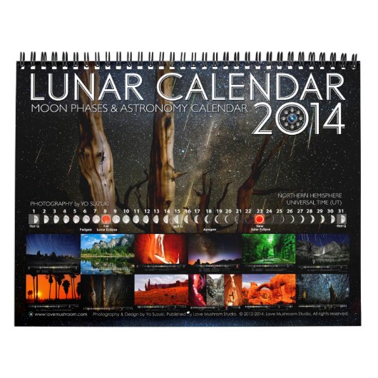 Mural Calendrier lunaire 2014 Astronomy Wall Calendrier  (Protection)