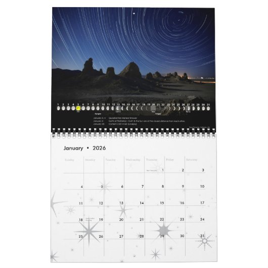 Mural Calendrier lunaire 2015 Astronomy Wall Calendrier  (Jan 2026)