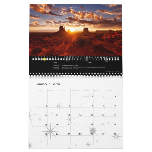 Mural Calendrier lunaire 2015 Astronomy Wall Calendrier  (Jan 2026)