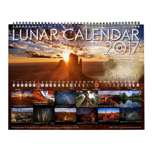 Mural Calendrier lunaire 2017 Phases de la lune Calendri (Protection)
