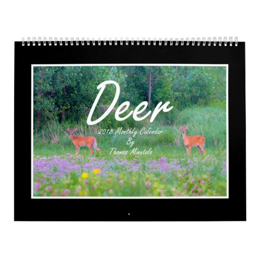 Mural Calendrier mensuel des cerfs communs 2018 par (Protection)