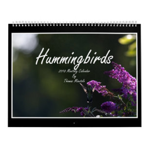 Mural Calendrier mensuel des colibris 2018 par Tom