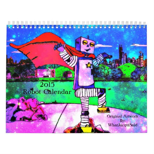 Mural Calendrier mensuel des robots 2015 comiques de (Protection)