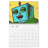 Mural Calendrier mensuel des robots 2015 comiques de (Mar 2027)