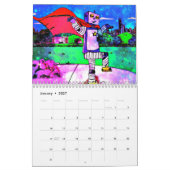 Mural Calendrier mensuel des robots 2015 comiques de (Jan 2027)