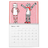 Mural Calendrier mensuel des robots 2015 comiques de (Feb 2027)