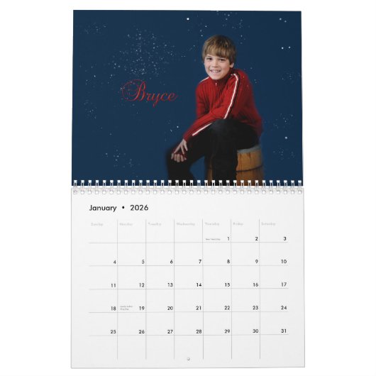 Mural Calendrier mignon 2012 d'enfants (Jan 2026)