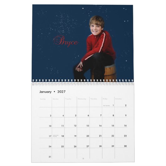 Mural Calendrier mignon 2012 d'enfants (Jan 2027)