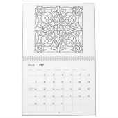 Mural Calendrier mignon de livre de coloriage de mandala (Mar 2027)