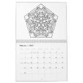 Mural Calendrier mignon de livre de coloriage de mandala (Feb 2027)
