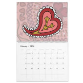 Mural Calendrier moderne Mandalas 12 mois (Feb 2026)